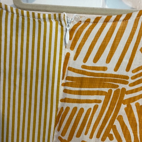 Roolee faux wrap Dress in golden Tan and Cream - Picture 9 of 13